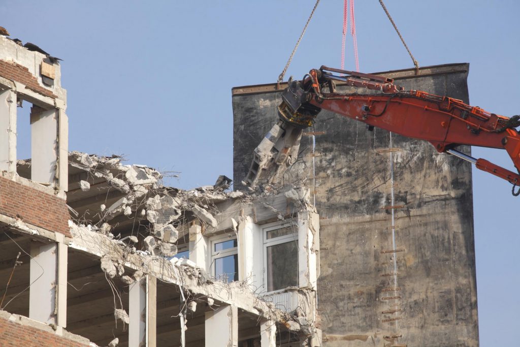 demolish and clearing the building