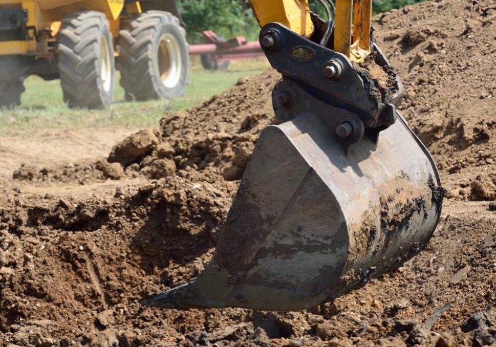 truck removing the soil